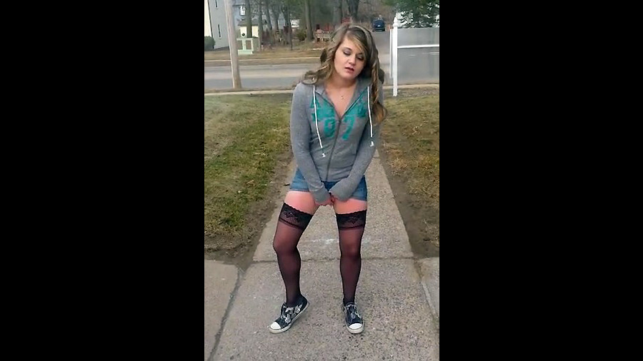 Young in tights and sneakers humps
